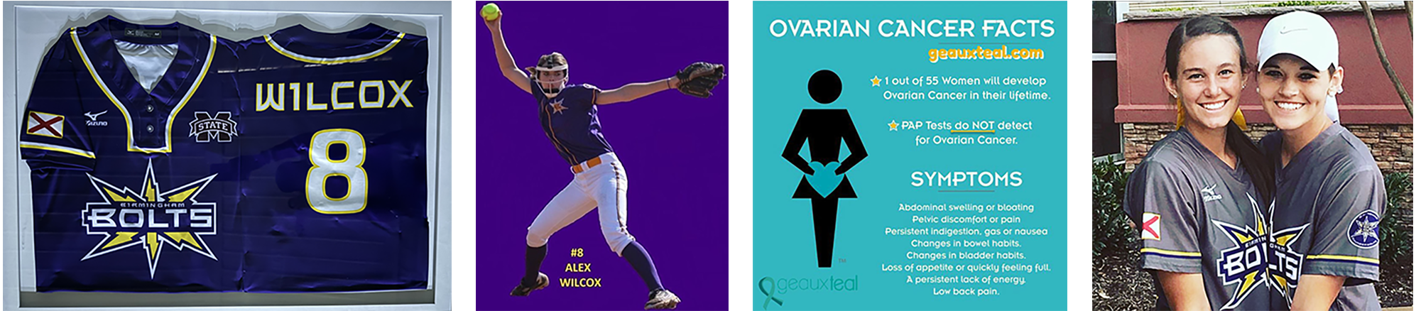 Thunderbolts Girls Fastpitch Softball team honors Alex Wilcox legacy to raise awareness of the signs and symptoms of ovarian cancer.
